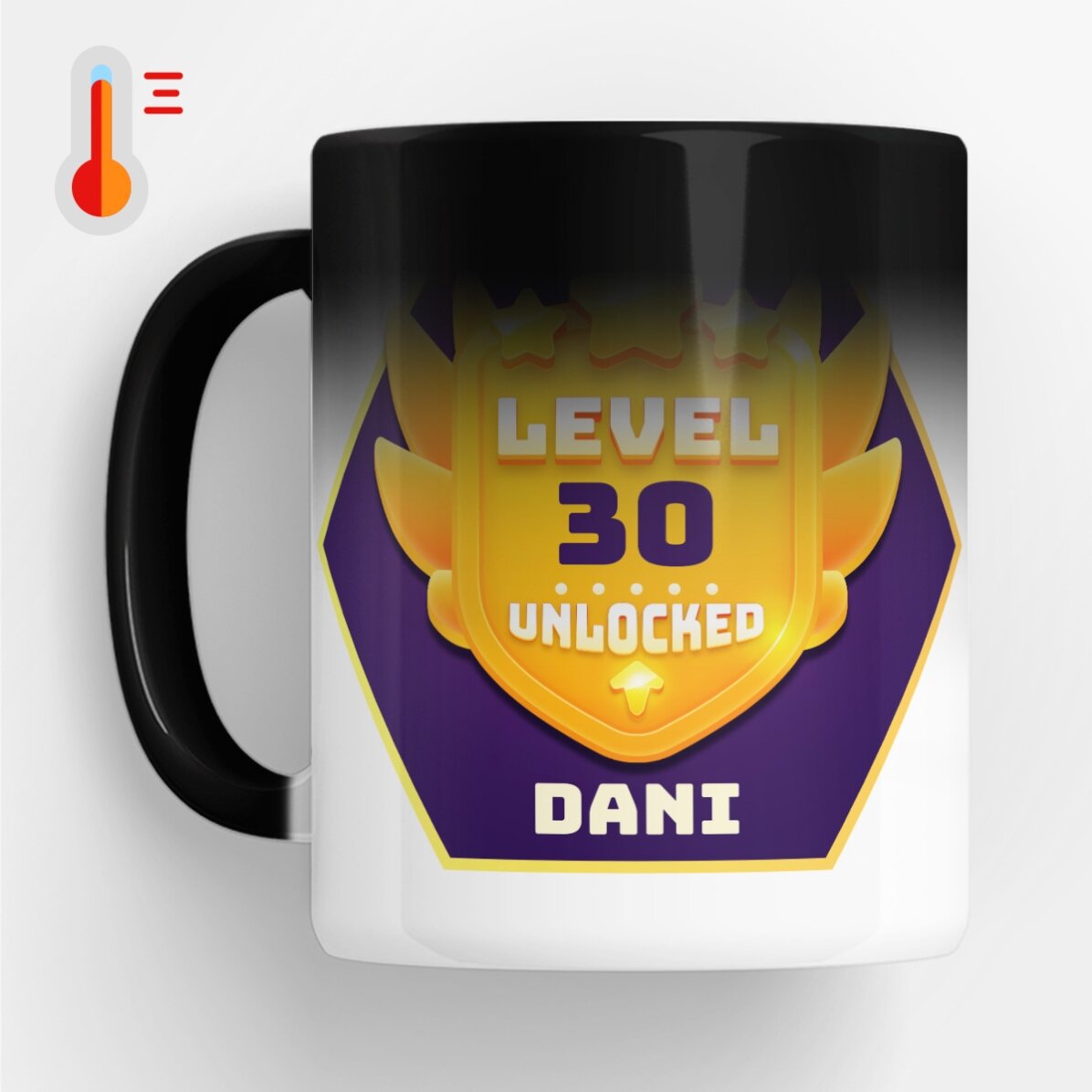 Personalised thermos mug with birthday message - Level Unlocked