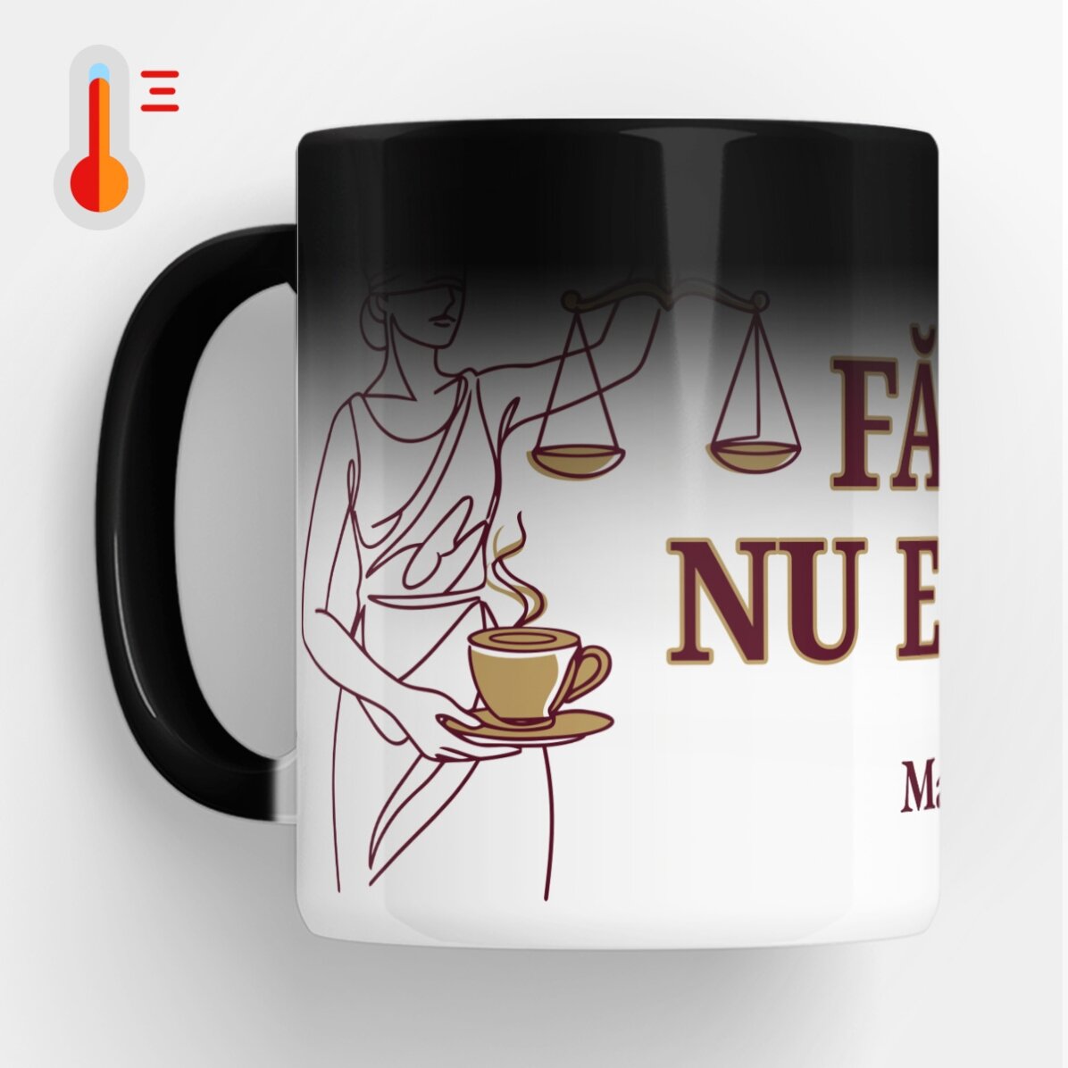 Personalised thermos flask with text for lawyers