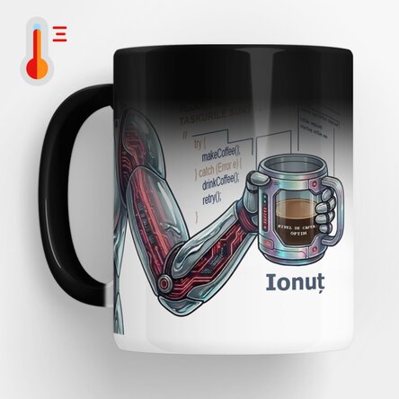 Personalised heat-sensitive mug with text - Programmer