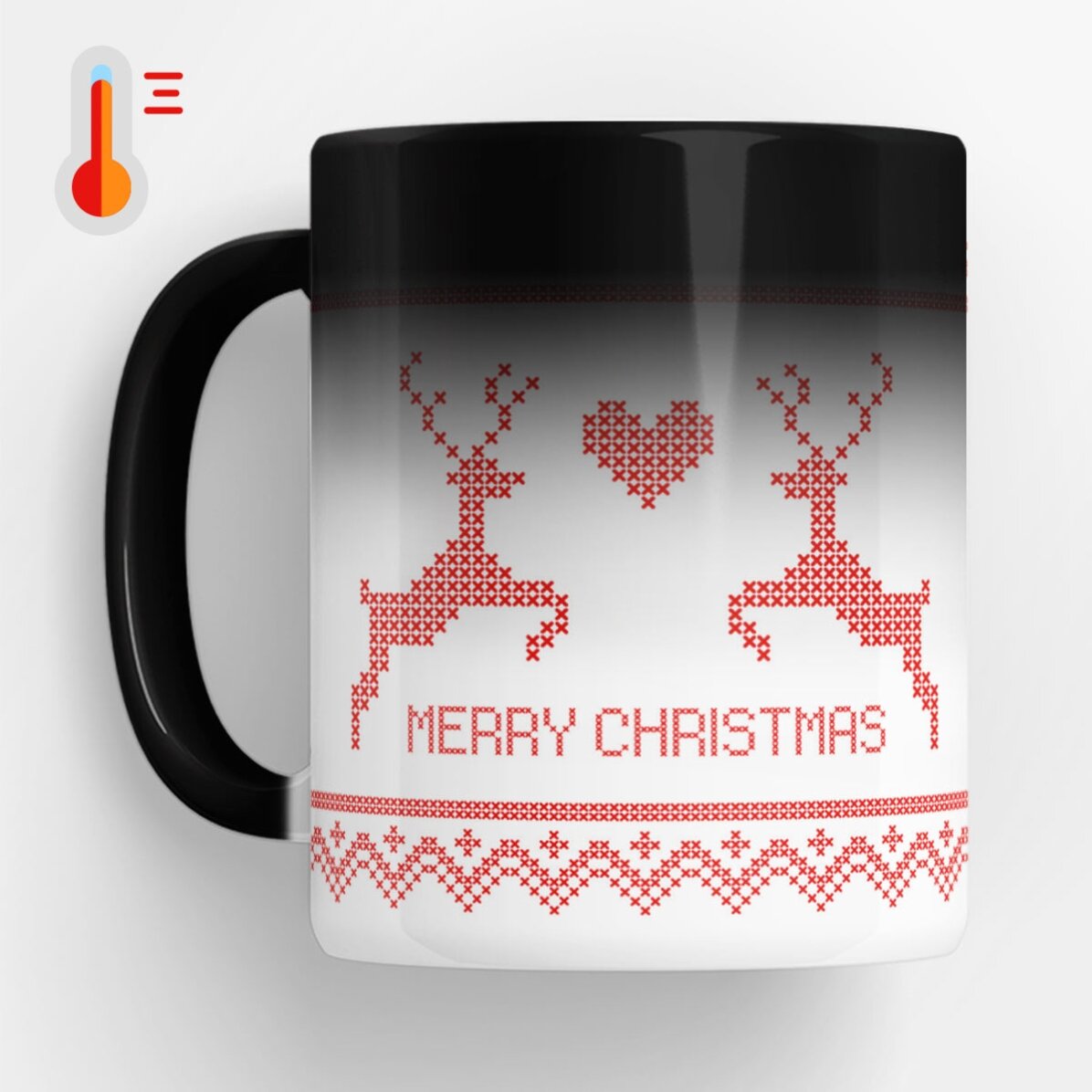 Cană termosensibilă personalizată cu text - Reindeer in love