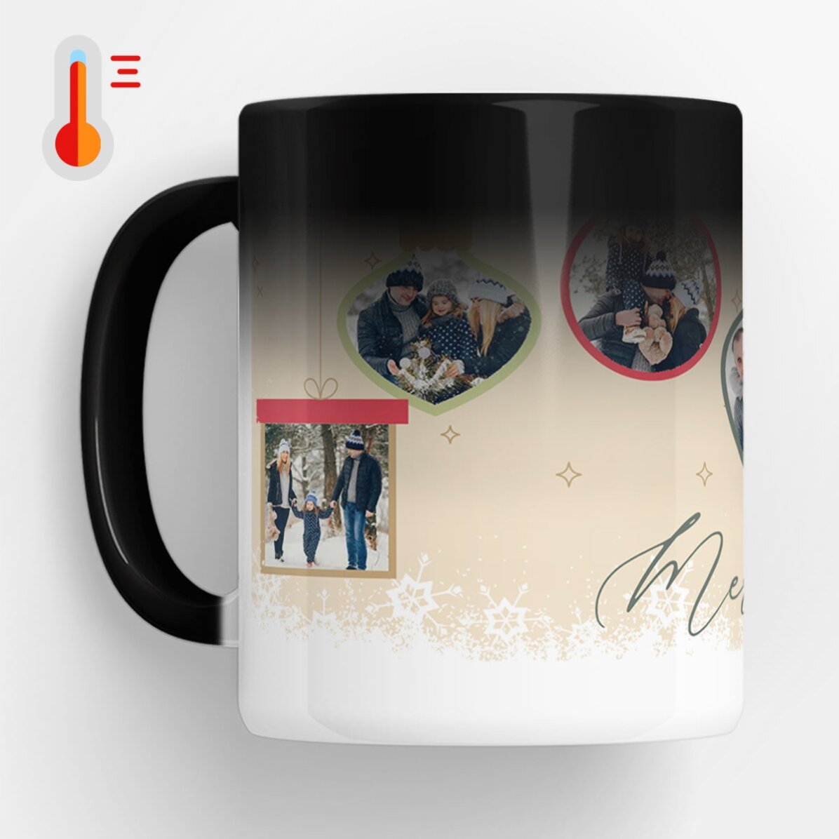  Cană termosensibilă personalizată cu text și poze - Amintiri de Crăciun