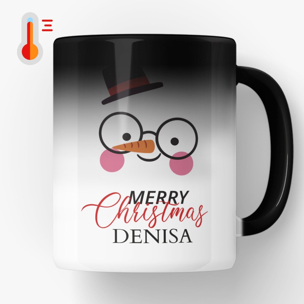 Cană termosensibilă personalizată cu text - Snowman 