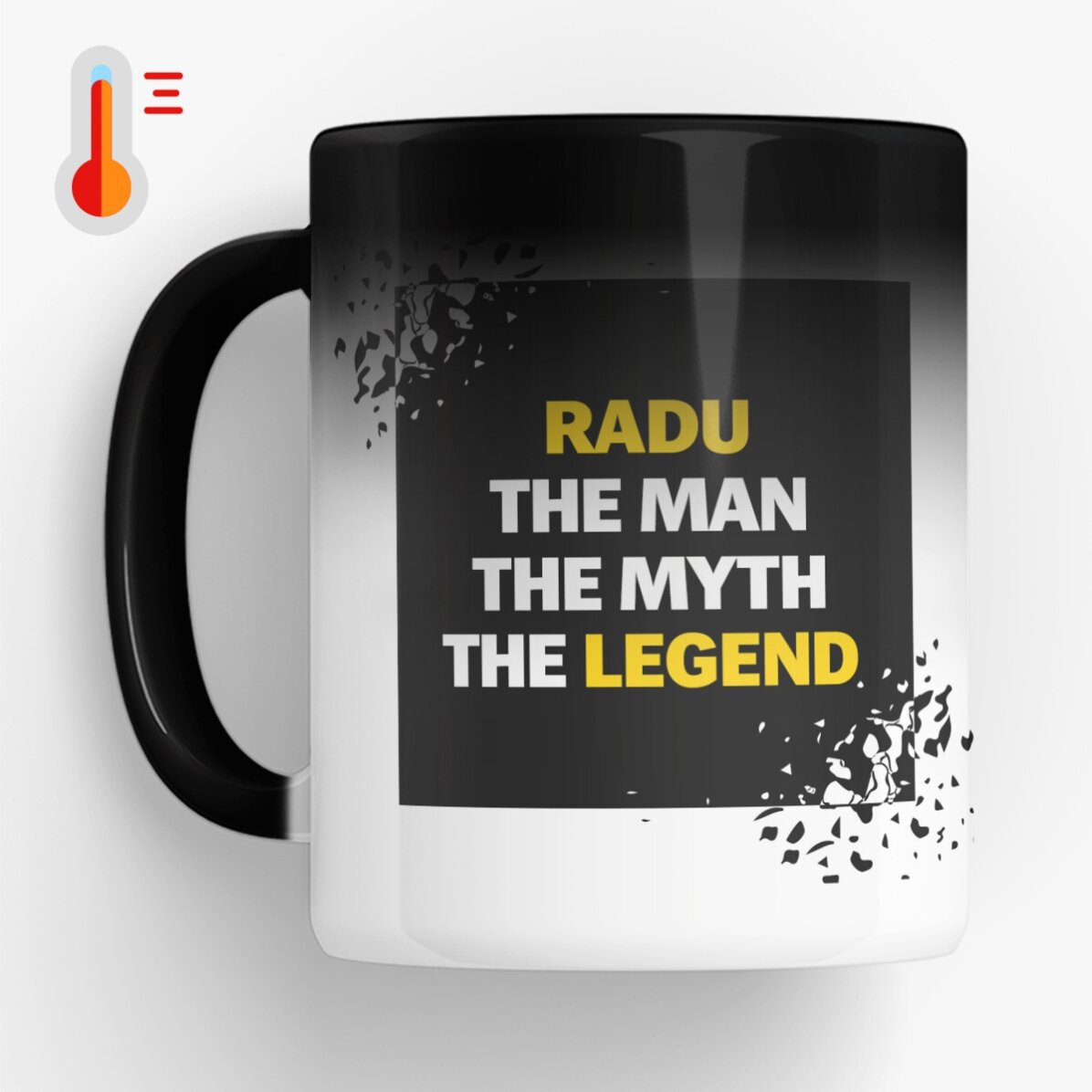 Cană termosensibilă personalizată cu text - The Legend