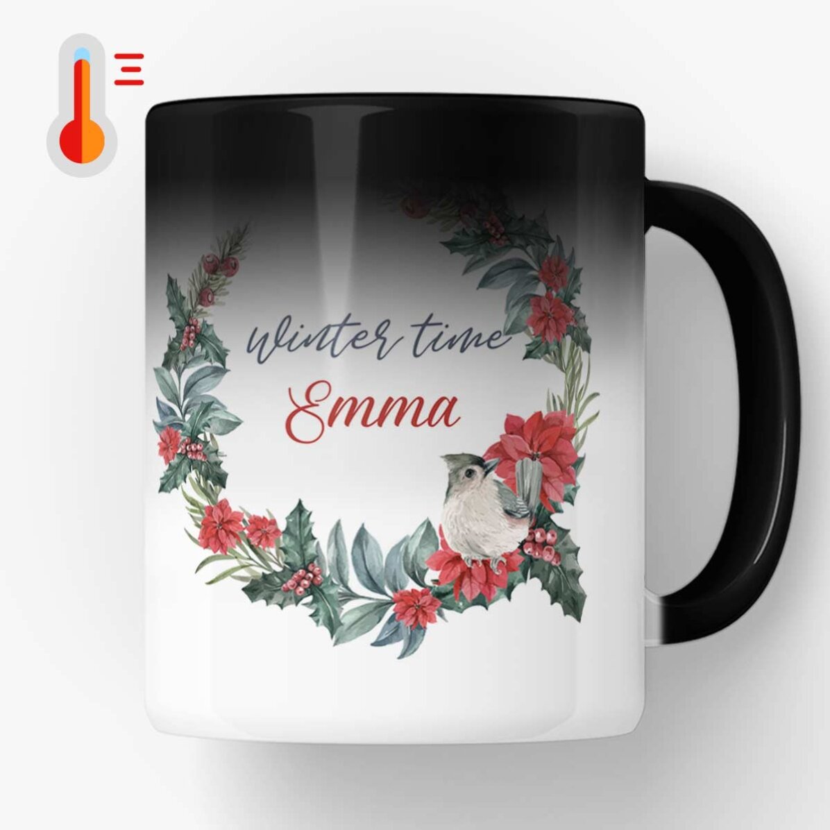 Cană termosensibilă personalizată cu text - Winter time