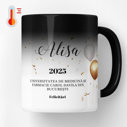 Cană termosensibilă personalizată - De absolvire 