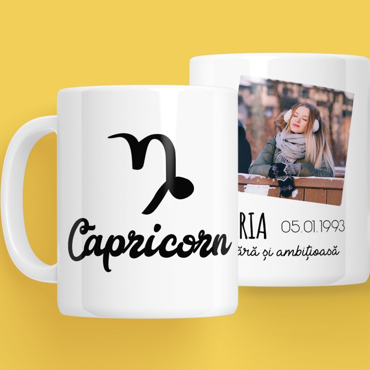 Personalised zodiac mug with photo and text - Capricorn