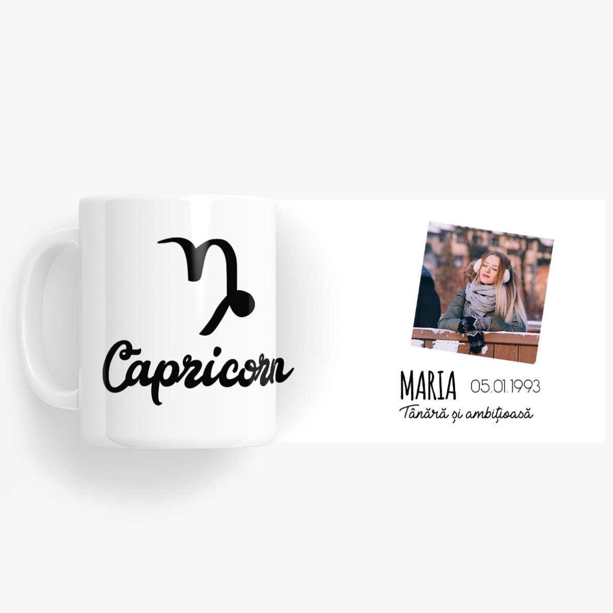 Personalised zodiac mug with photo and text - Capricorn