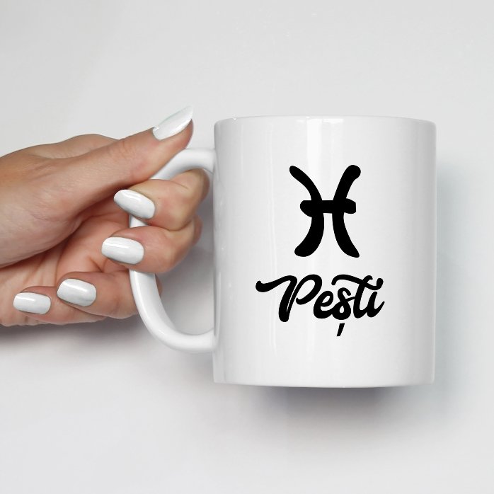 Cană zodiac personalizată cu poză și text - Pești