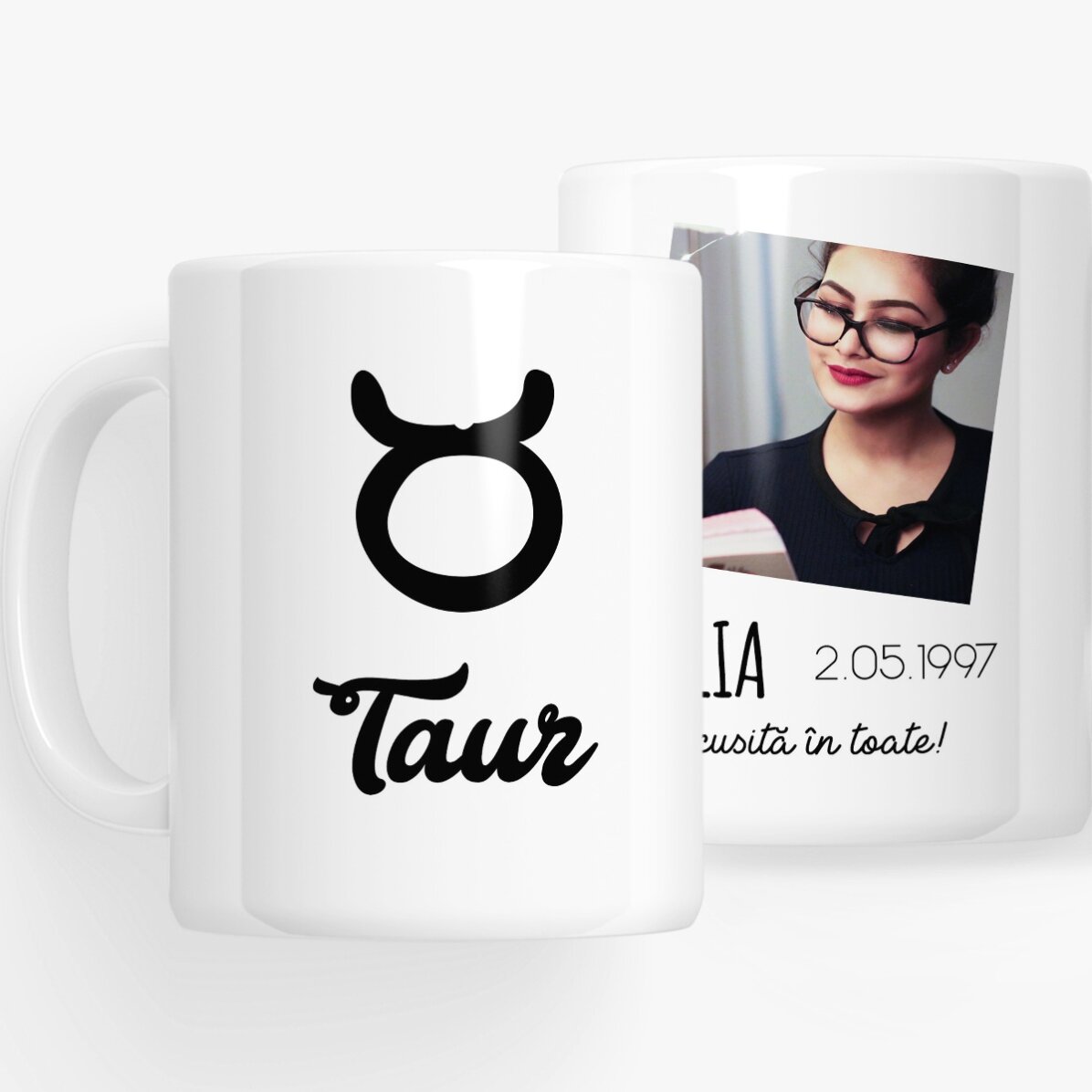 Personalised zodiac mug with photo and text - Taurus