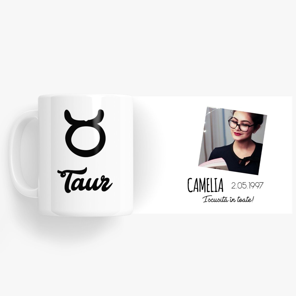 Personalised zodiac mug with photo and text - Taurus