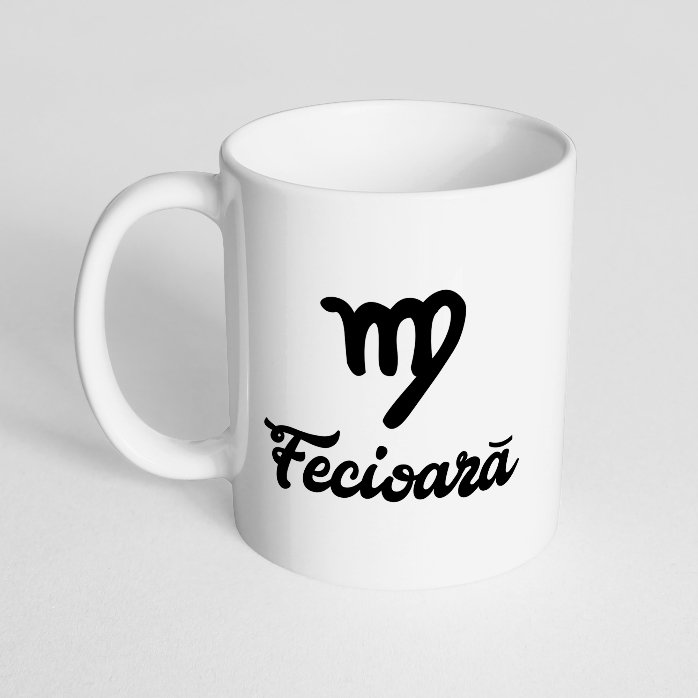 Cană zodiac personalizată cu text - Fecioară