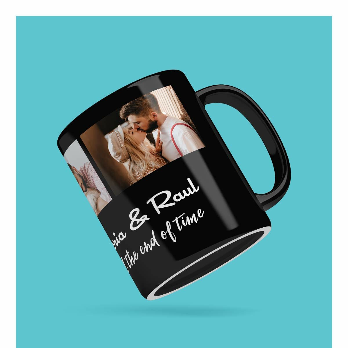 Personalised black mugs