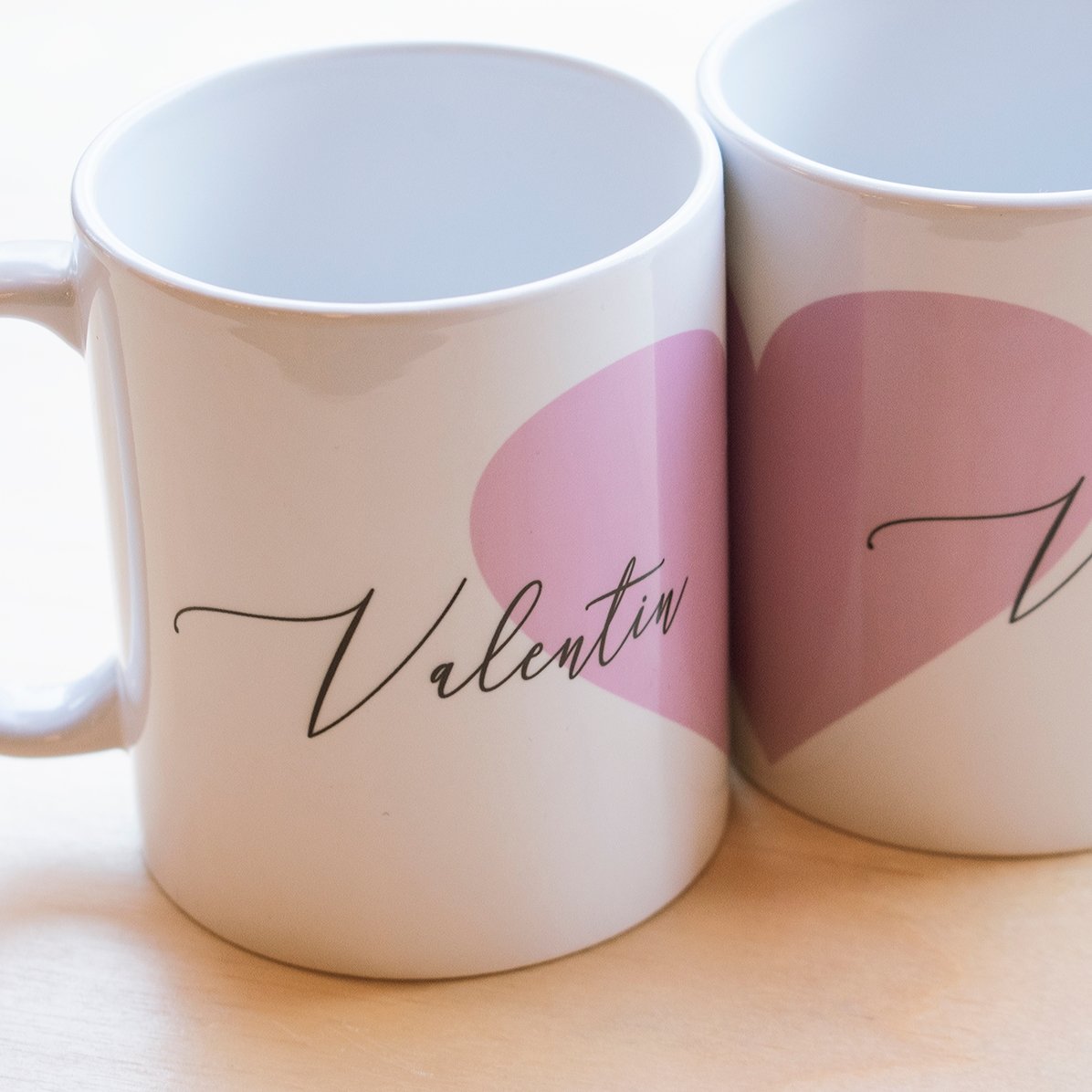 Mugs for couples with text - heart model
