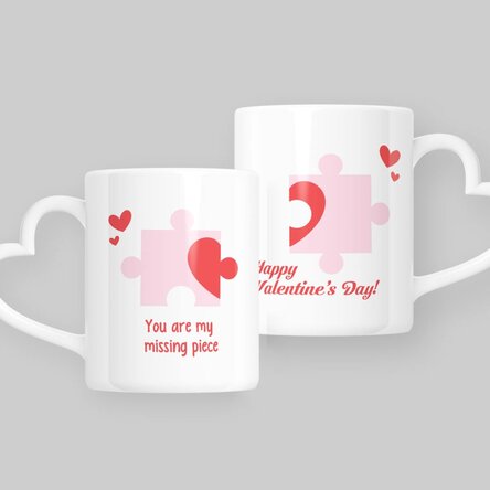 Cani pentru cuplu personalizate cu text  - You are my missing piece