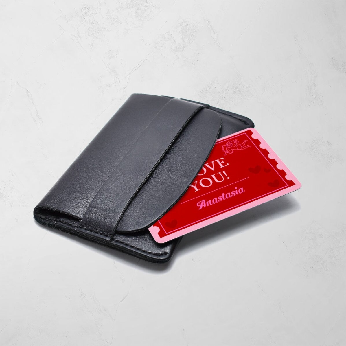 Customisable aluminium card with message on both sides - Love Coupon