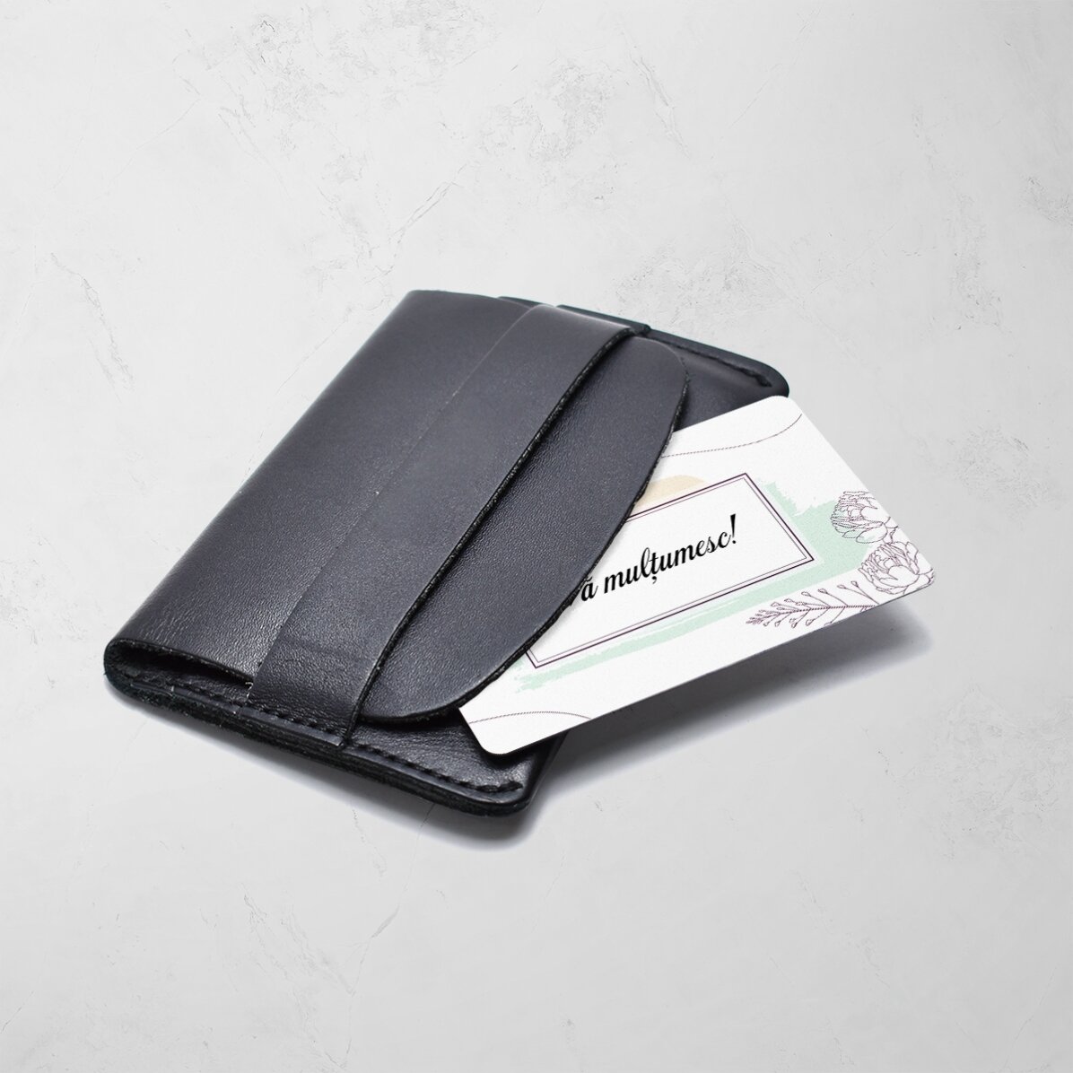 Card aluminiu personalizat față-verso cu mesaj - Mulțumire