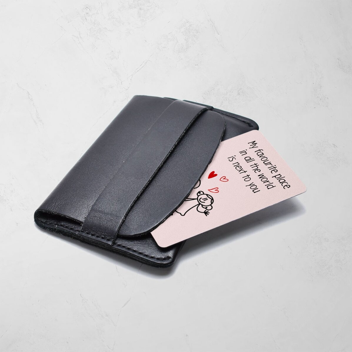 Personalised double-sided aluminium card with message and photo