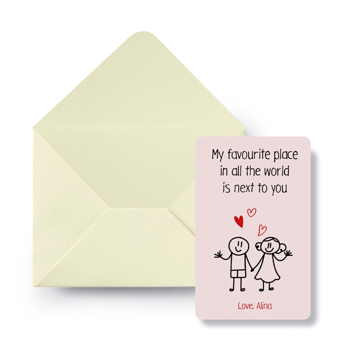 Personalised double-sided aluminium card with message and photo