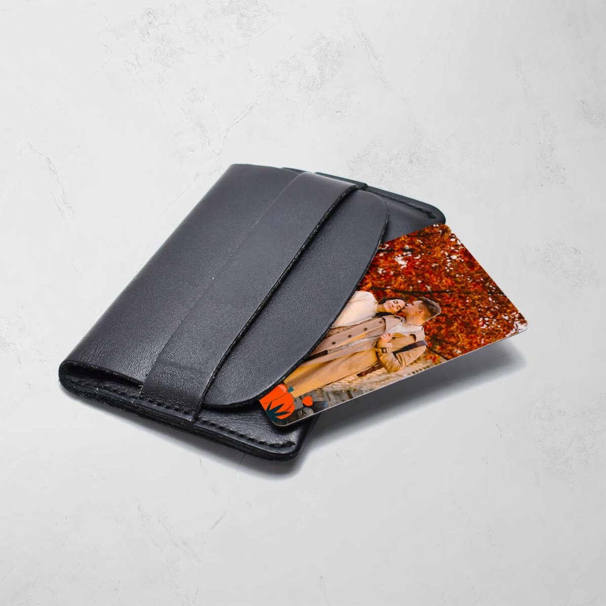 Card aluminiu personalizat față-verso cu mesaj și o poză - My Boo