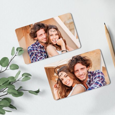 Card aluminiu personalizat față-verso cu poze landscape