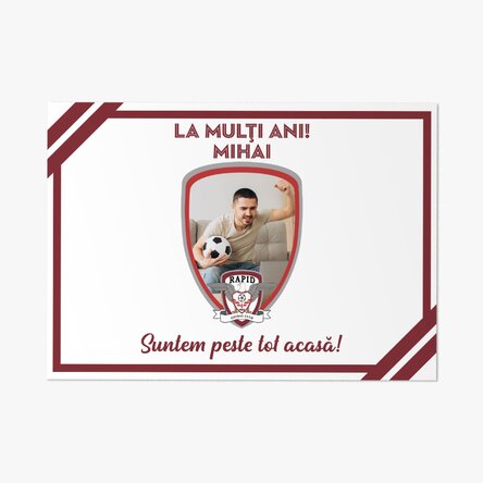 Card FC Rapid personalizat cu poză și mesaj