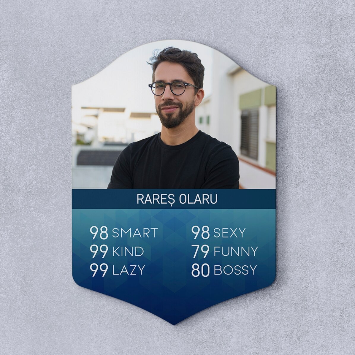 Personalised FIFA card with photo and statistics - Person description