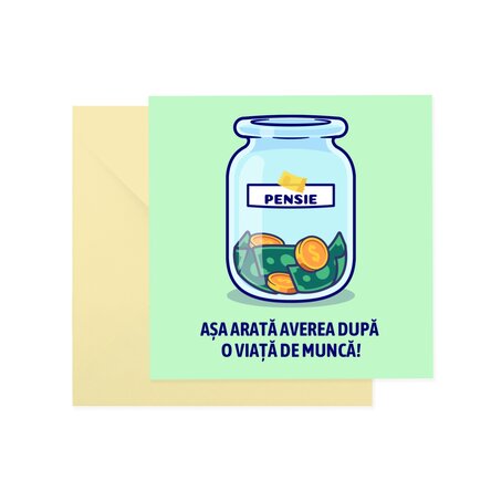 Card pătrat personalizat cu text - Avere
