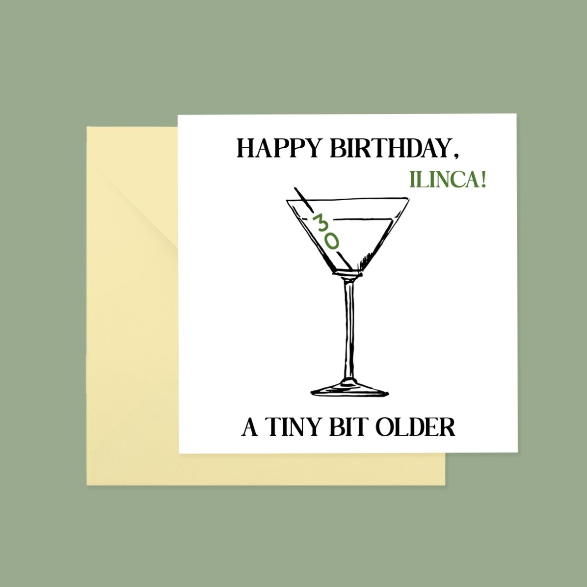 Card pătrat personalizat cu text - La mulți ani!