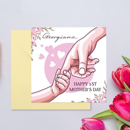 Card pătrat personalizat cu text - Mama