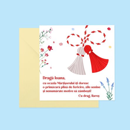Personalised square card with text