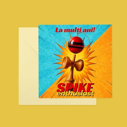 Card pătrat personalizat cu text - Spike Enthusiast