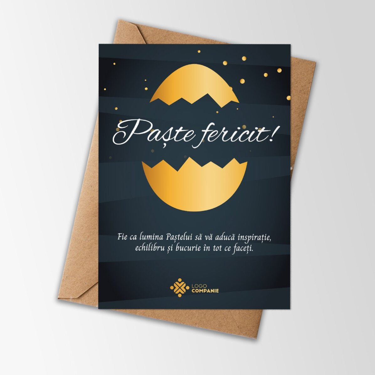 Personalised card with logo and Easter message - Elegant