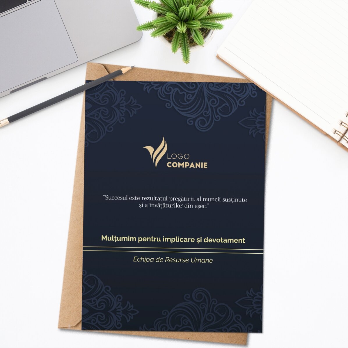 Card personalizat cu logo și text