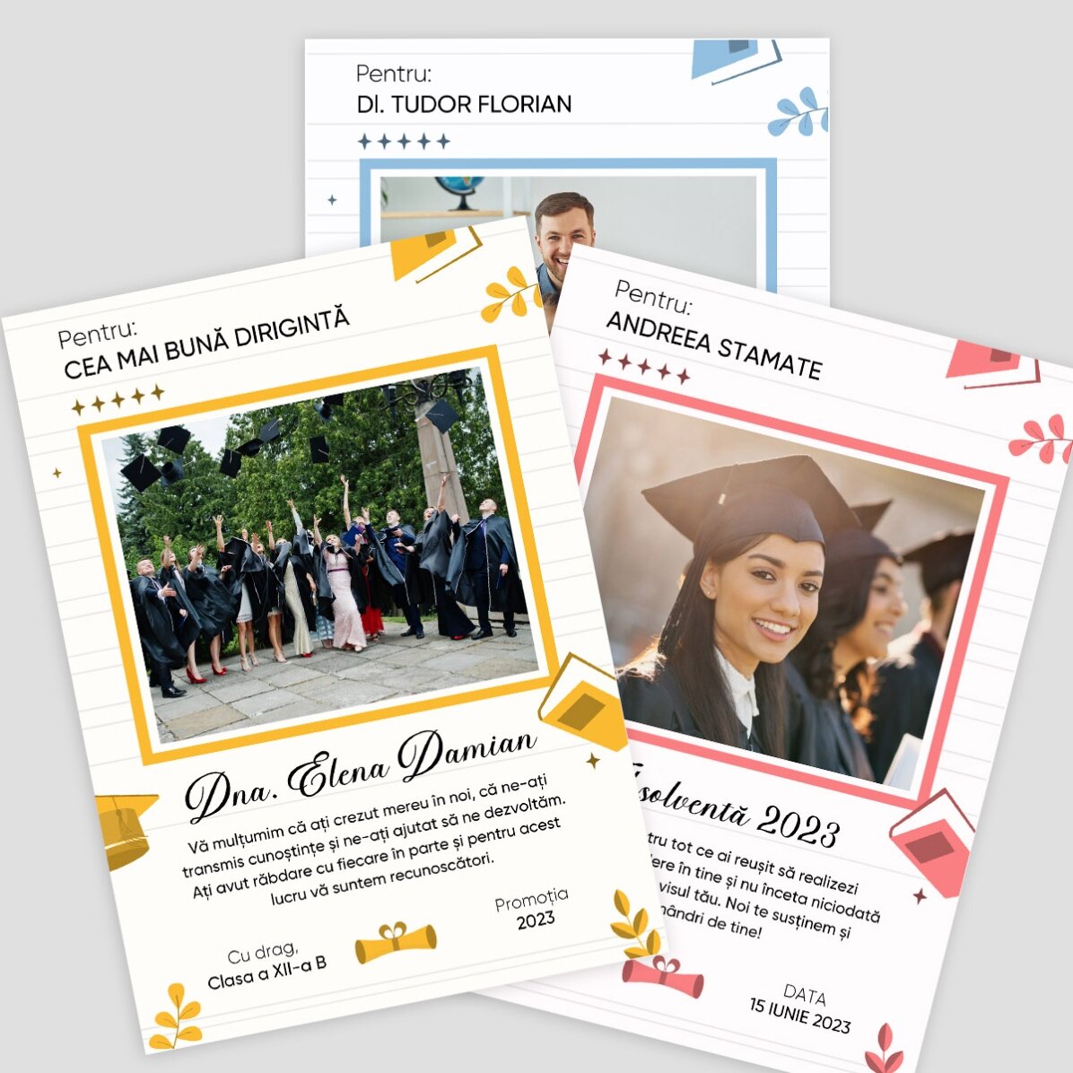 Card personalizat cu mesaj - Sfârșit de an școlar