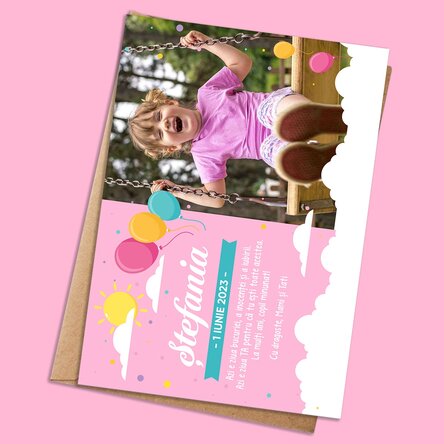 Card personalizat cu mesaj și poză pentru Ziua Copilului
