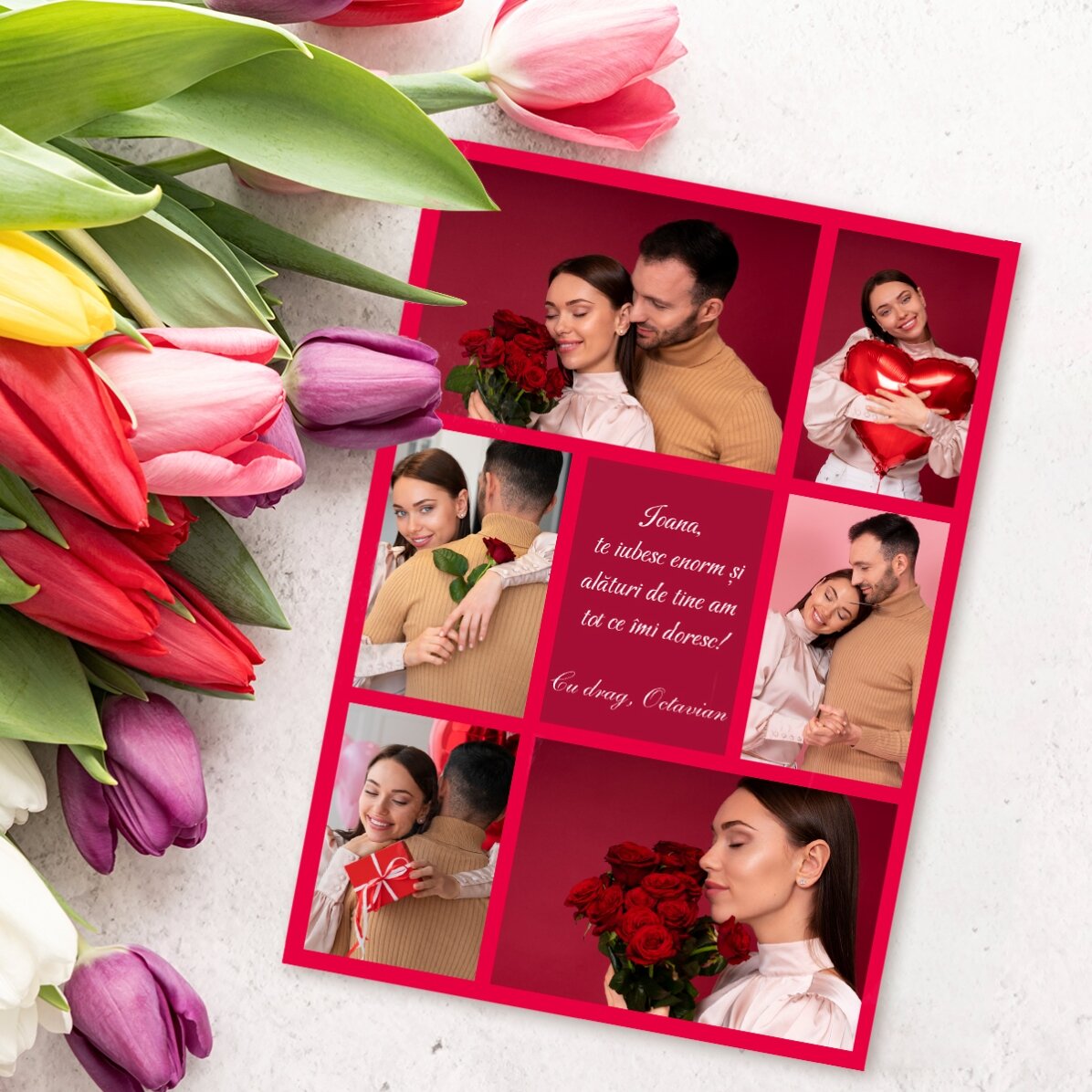 Card personalizat cu poze și mesaj - Cu drag