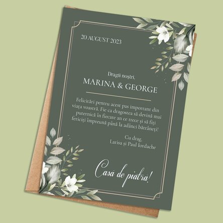 Card personalizat cu text - Casă de piatră