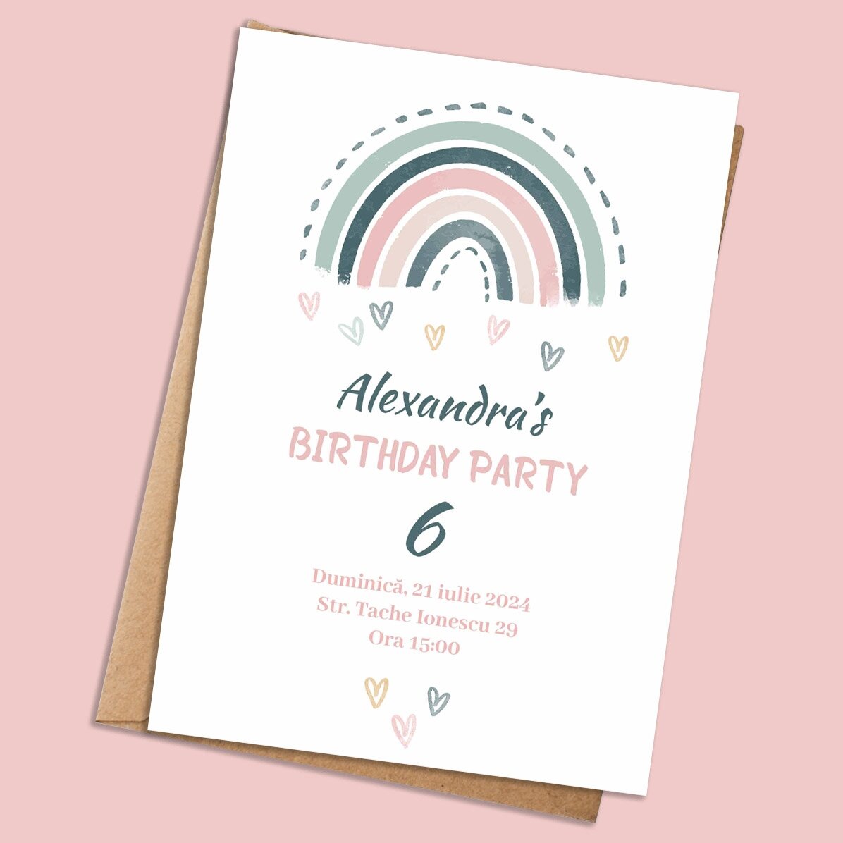 Card personalizat cu text - Invitatie de zi de naștere