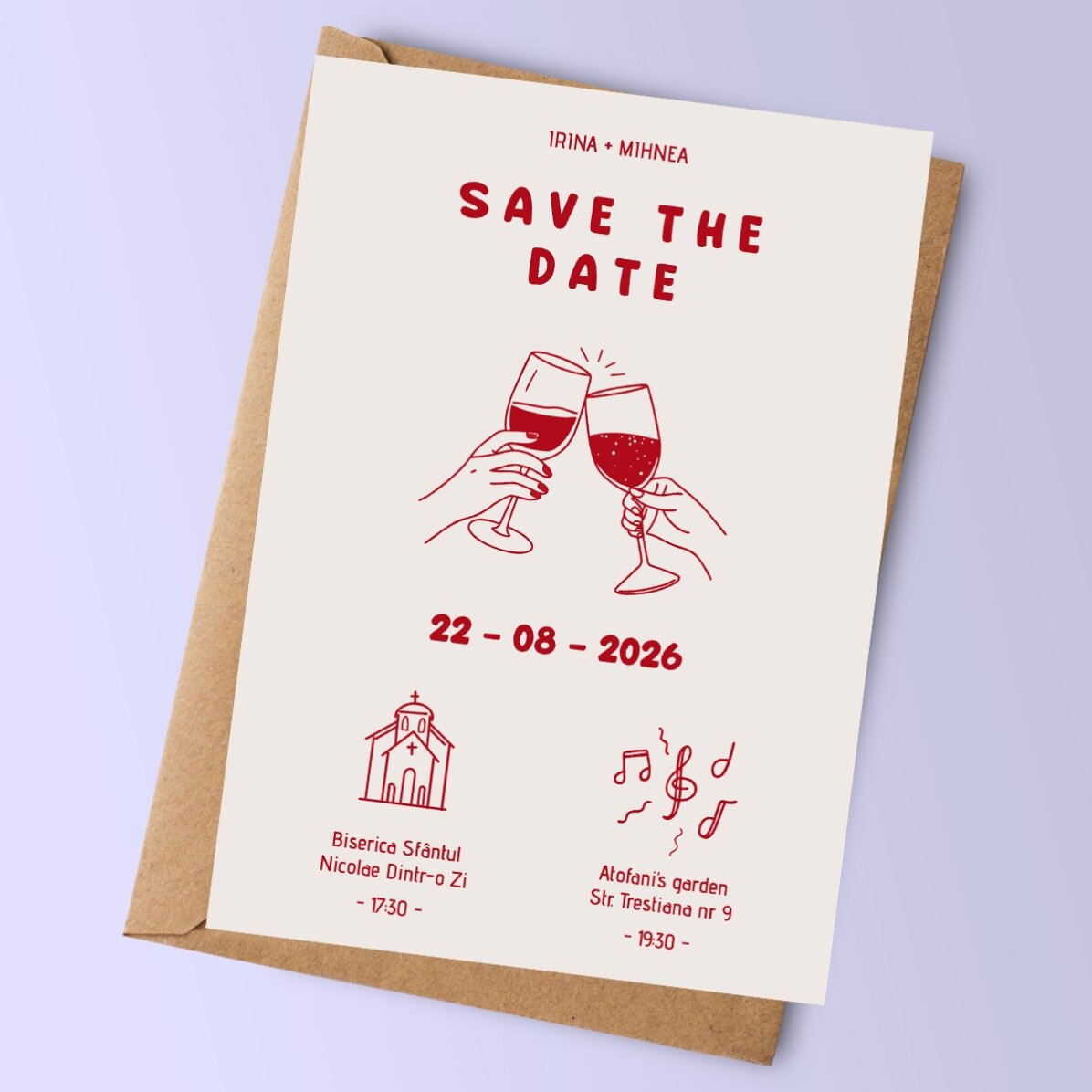 Personalised card with text – Wedding invitation