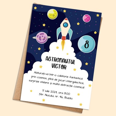 Card personalizat cu text - invitație - Spațiu