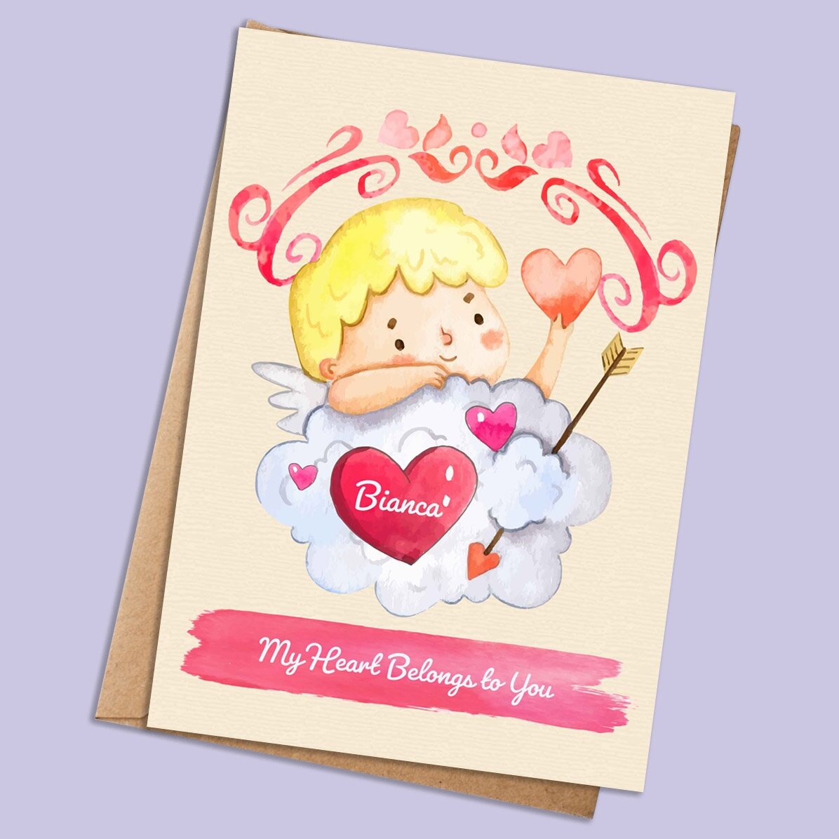 Card personalizat cu text - Messenger of love