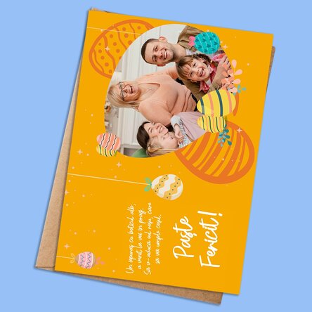 Personalised card with text and a photo - Easter egg