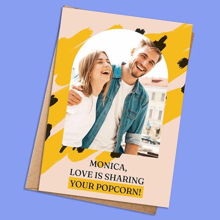 Card personalizat cu text și poză- Love is...
