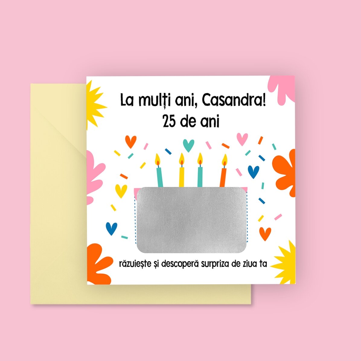 Card răzuibil personalizat cu mesaj - Aniversare
