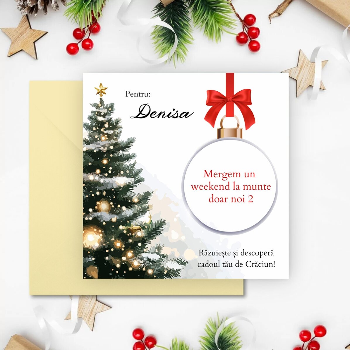 Card răzuibil personalizat cu mesaj - Cadou surpriză