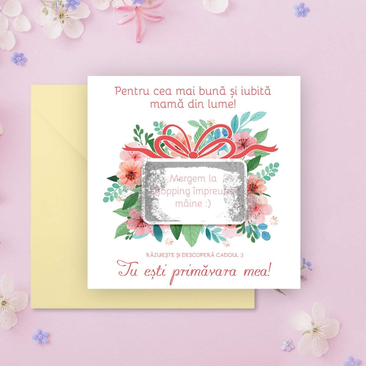 Card răzuibil personalizat cu mesaj - Cadou