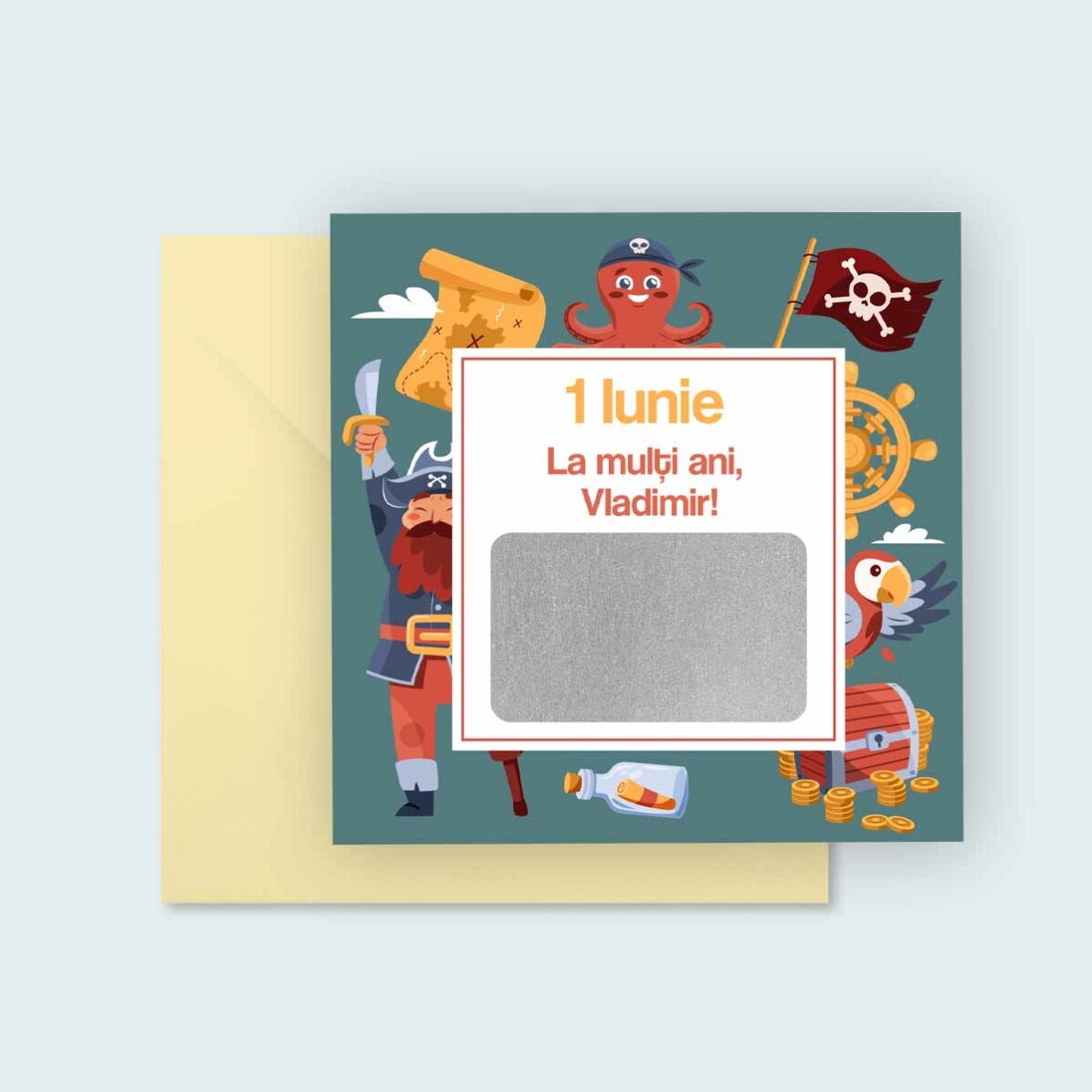 Card răzuibil personalizat cu mesaj - Comoară