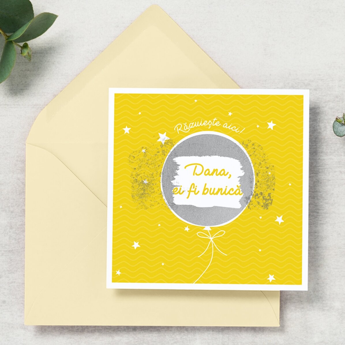 Card răzuibil personalizat cu mesaj surpriză