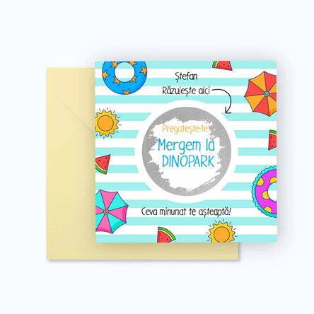 Card răzuibil personalizat cu mesaj - Vacanța de vară