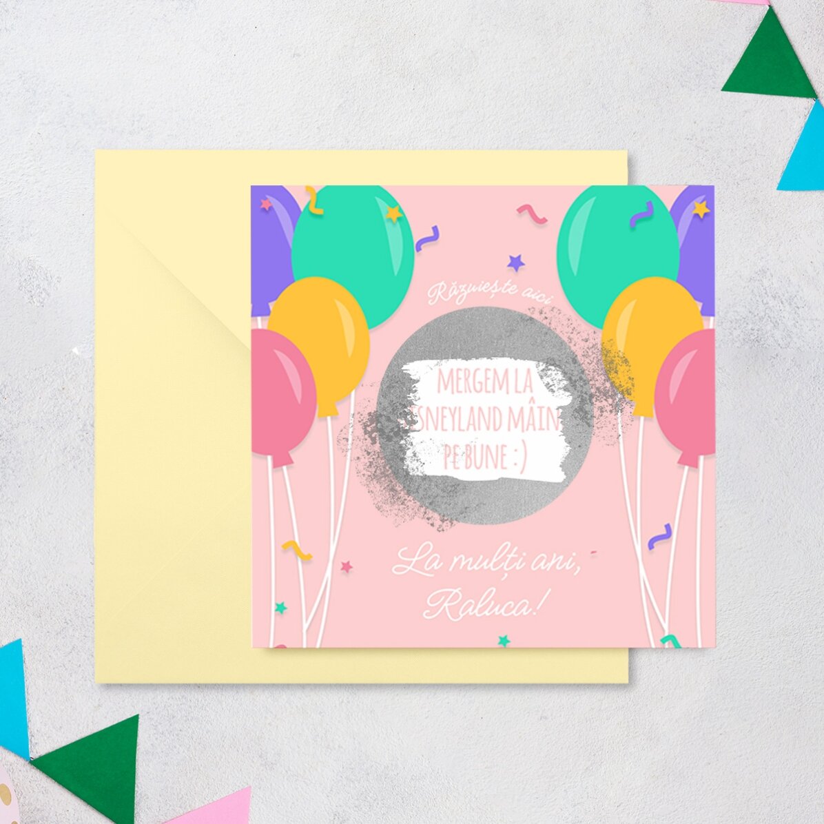 Card răzuibil personalizat cu mesaj - Zi de naștere